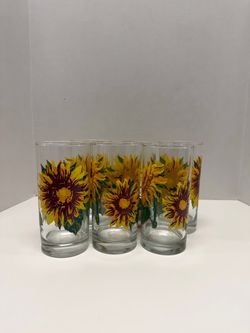 Sunflower glass cups