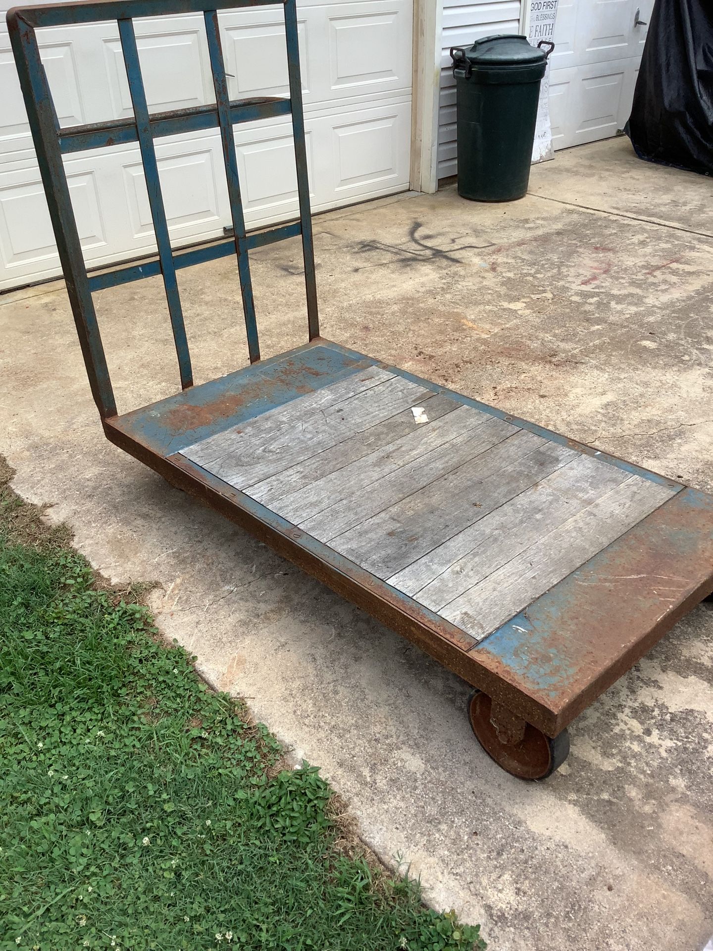 Vintage Metal And Wood Cart