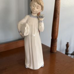 Vintage Lladro Nao Porcelain Boy Figurine Titled Off To Bed 1980’s