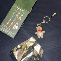 Starbucks Holiday Collection 2025 Surprise Lid Stopper Snowman Bear Keychain New