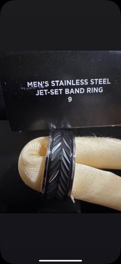 Men’s Stainless Steel Jet Set Band Ring 