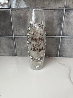 Crackled glass lamp