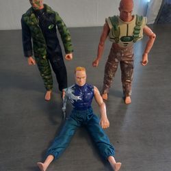 3 Vintage Max Steel Action Figures With Flaws 12 Inches