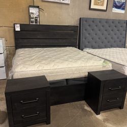 King Bedframe,2 Nightstands, Mattress & Box. 🚚WE DELIVER🚚