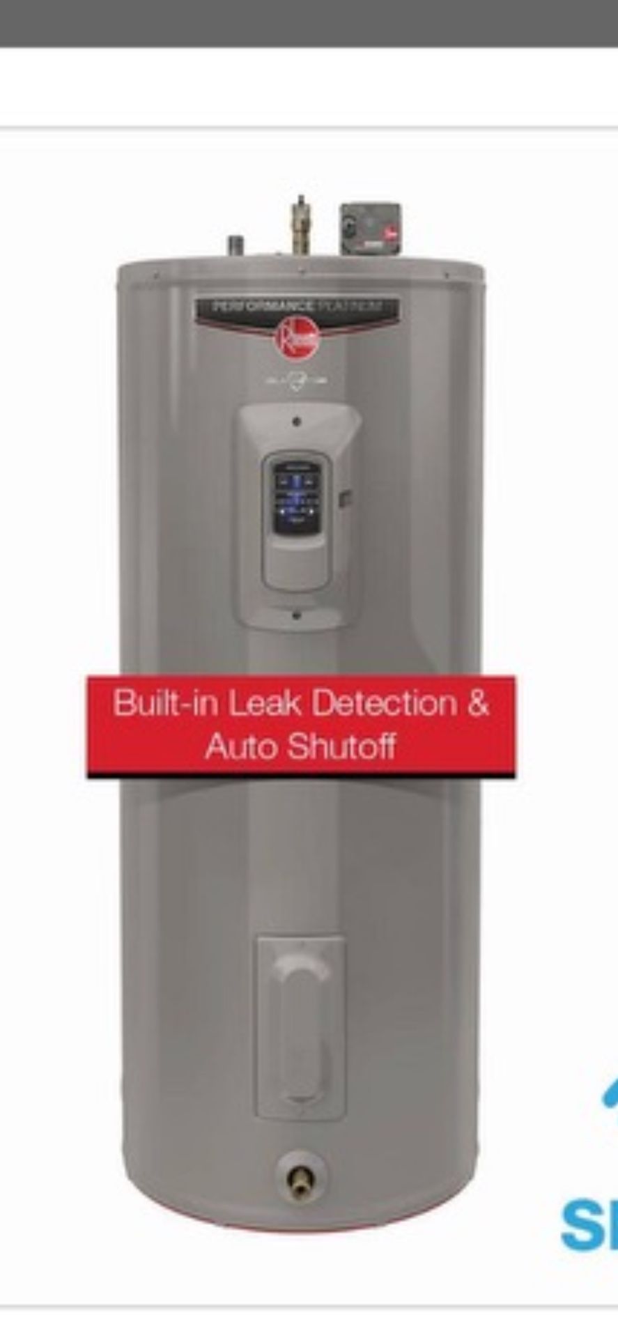 Rheem Gladiator 55 Gal. Tall 12-Year 5500-Watt Double Element Smart Electric Water Heater w/ Leak Detection and Auto Shutoff