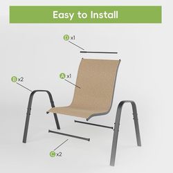 A859 $90 Patio Chairs Set of 6, Outdoor Dining Chairs Stackable for All Weather, Breathable Metal Modern Outside Furniture Chair for Pool Side, Garden