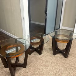 Glass coffee table set 