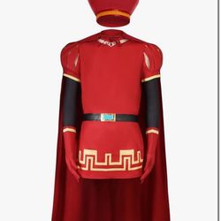 Farquaad Costume Adult Full Suit Red Cloak Robe Cape Hat Gloves Belt Headwear Halloween Outfits