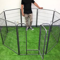 (New in Box) $115 Pet Dog Playpen Heavy Duty Fence Gate 8-Panels X (40” Tall X 32” Wide) 