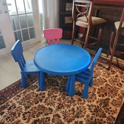 Ikea Children's Table And 3 Chairs 