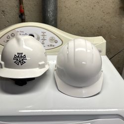 2 Construction Hard Hats 