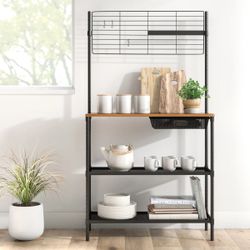 Marneshia 35.83'' Steel Standard Baker's Rack with Microwave Compatibility