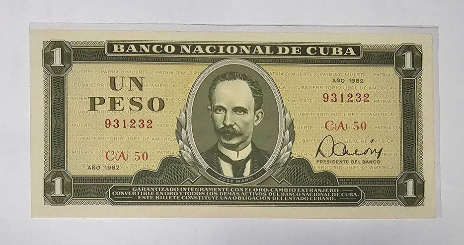 1 Peso 1982 Cuba.  UNC
