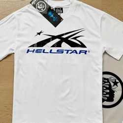 hellstar black and blue men’s Tee shirt size , small, medium or large lmk.