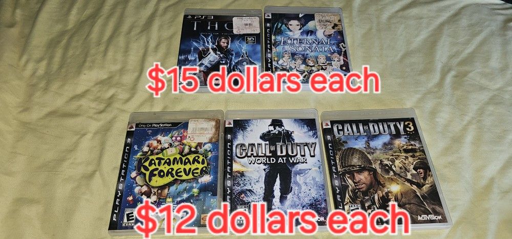 Ps3 Playstation 3 Games $12 And $15 Each