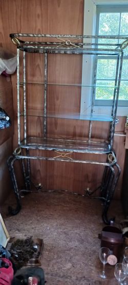 Beautiful Metal Hutch With Glass