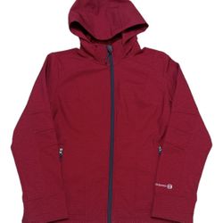 Free Country Jacket Women’s M Red Windbreaker Hoodie Full Zip Outdoor Pockets