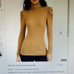 INC Puff Sleeve Turtleneck