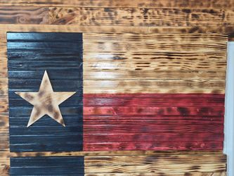 Rustic Wooden Texas Flag - Large 36x19 Handcrafted Wall Decor