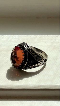 Sterling silver ring with cubic zirconia style stone