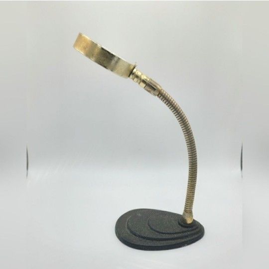 Antique cast iron silver Gooseneck magnifying glass