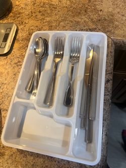 Stainless Steel Flatware Set with Organizer Tray
