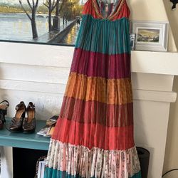 RARE Free people gilded Caravan maxi Dress -4