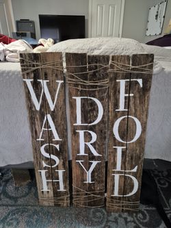 3 PIECE Rustic Laundry Room Decor