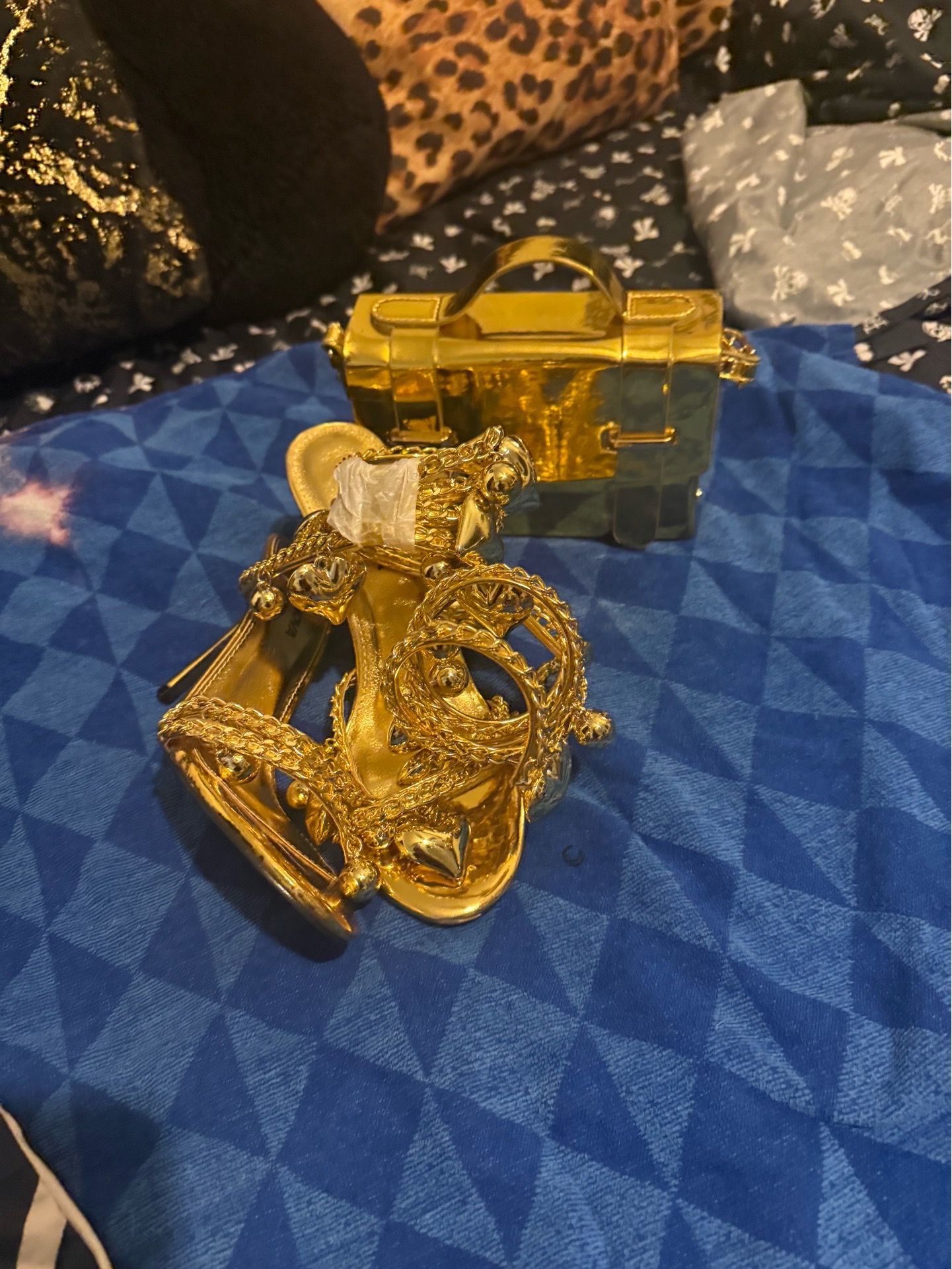 Gold heels size 8