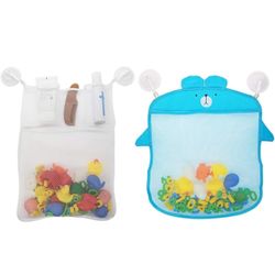 2 x Mesh Bath Toy Organizer + 8 Ultra Strong Suction & Sticker Hooks