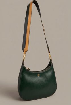 Authentic Tory Burch Dark Green Leather Shoulder Bag - Excellent Condition