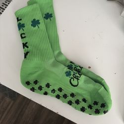 Green Lucky Shamrock Novelty Socks