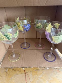 Hand painted and one glasses