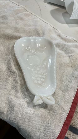 Milk glass dish