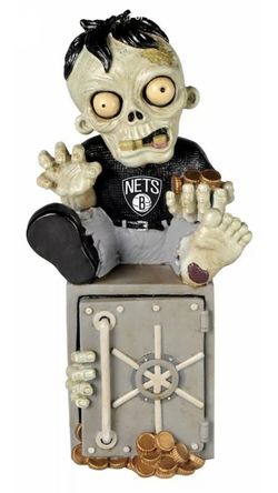 Brooklyn Nets NBA Basketball Team Zombie Statue Figurine Forever Collectibles - BRAND NEW!