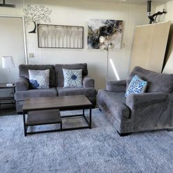 Matching Sofas Gray Loveseat And Chair Couch 🛋️