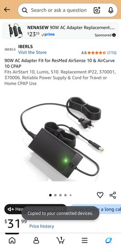 90W AC Adapter Fit for ResMed AirSense 10 & AirCurve 10 CPAP
