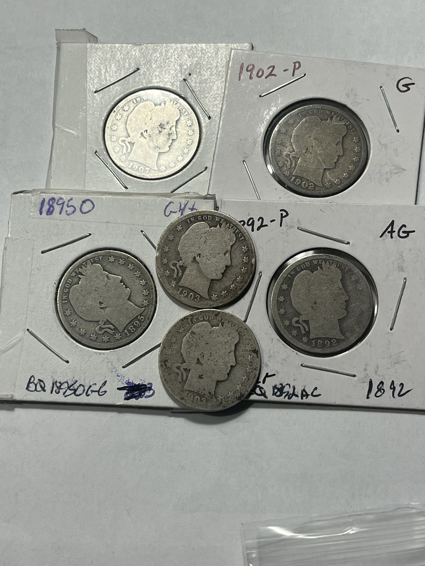 6-Silver Barber Quarters