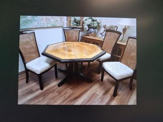 Octagonal Dining Table with 4 Chairs