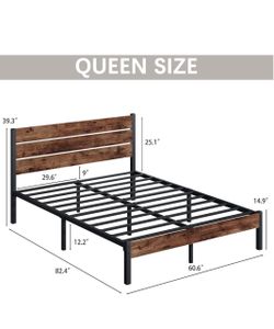 Queen Bed Frame + Mattress