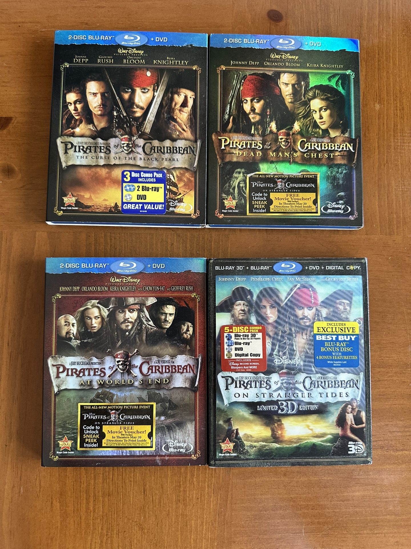 Pirates Of The Caribbean 1-4 Blu-ray/ DVD Combo