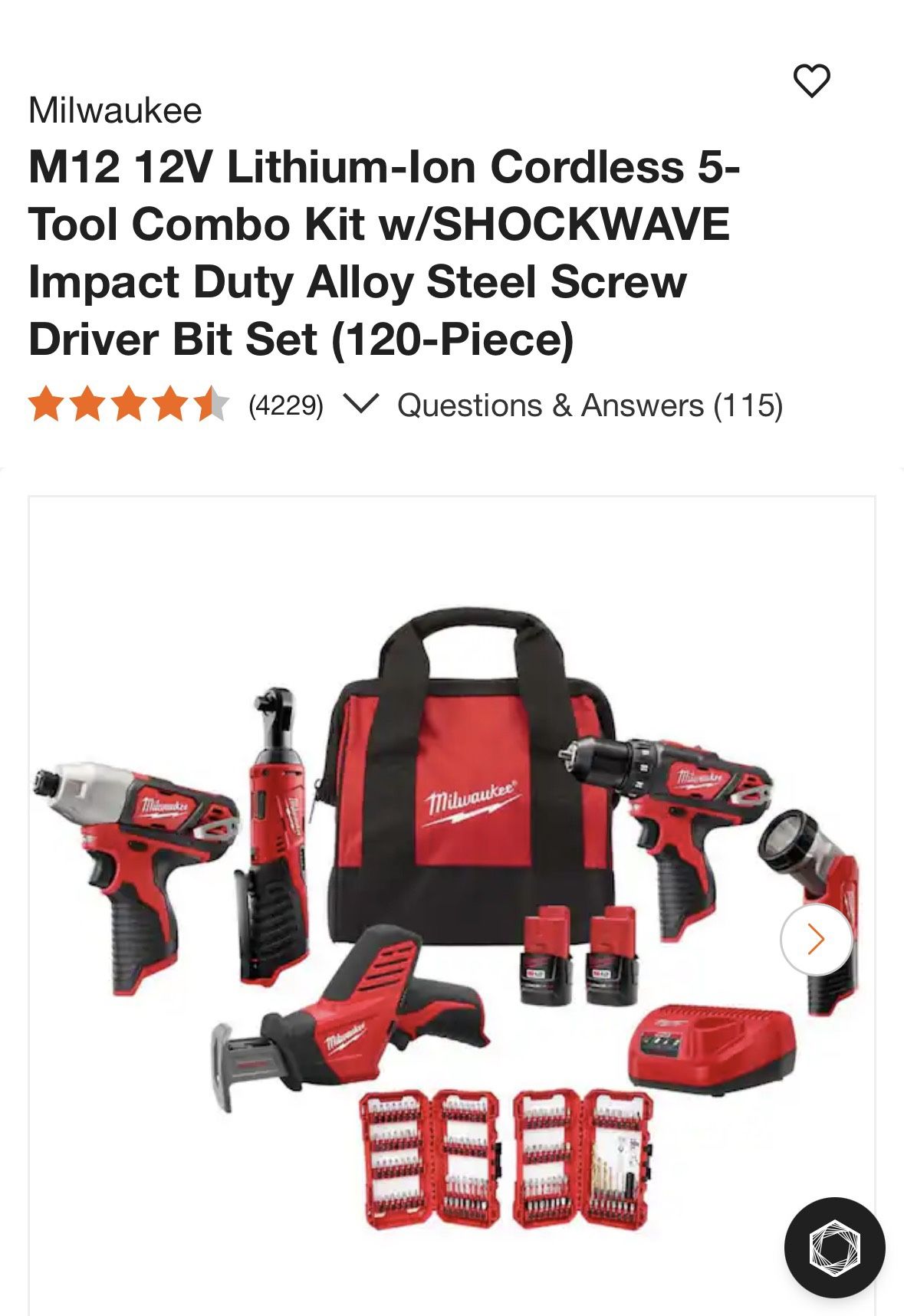 Used 5 Piece Milwaukee Set