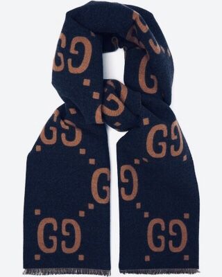 GUCCI “Gg Freedom” Jacquard Reversible Wool/silk Scarf