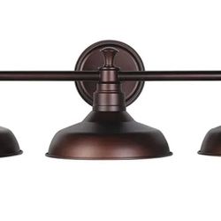 Design House 520320 Kimball Industrial Farmhouse 3-Light Indoor Bathroom Vanity Light with Metal Shades for Over the Mirror, Coffee Bronze

