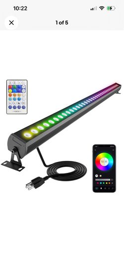 Jabbatek RGBCW Wall Washer Lights, 180W Stage Wash Light Bar Smart APP & Remote Control, Group, Memory,Timing, Music Sync Function, Color Changing Lin