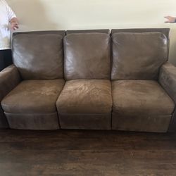 3 seater brown recliner couch 1 seater brown recliner set