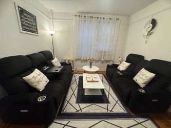 Amalfi Reclining Sofa Set - Like New - LED + USB + Power Outlets