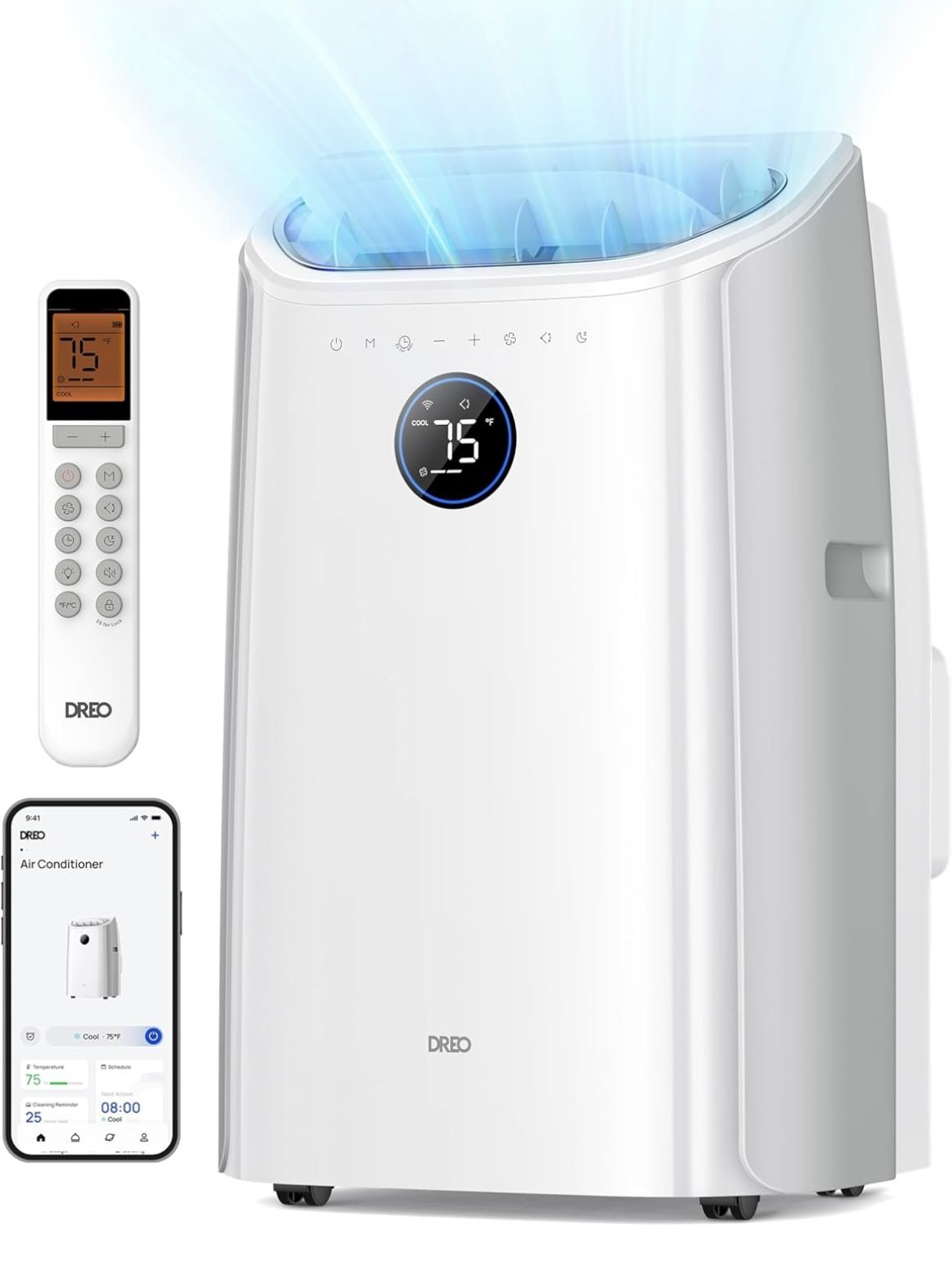 Dreo Portable Air Conditioners, 12,000 BTU AC Unit for Bedroom with Drainage-free Cooling