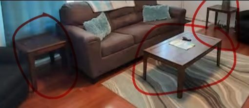 Table and 2 side tables