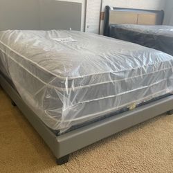 QUEEN SIZE DOUBLE SIDED 15 INCH PILLOW TOP MATTRESS/ BOX SPRING AND FRAME  $495!..KING SIZE $575!  Queen size bed 9 inch mattress/ box spring  $385!  